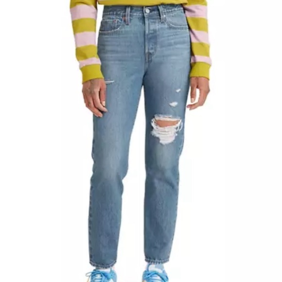 Levi's Denim - NWT Levis Womens 25 Blue Wedgie High Rise Medium Wash Ripped Jeans